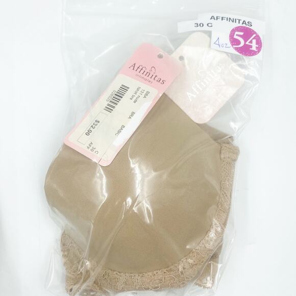 Affinitas Nicole Padded Tshirt Underwire Lace Trim Bra #131 Nude US UK 32A NEW - Picture 5 of 6